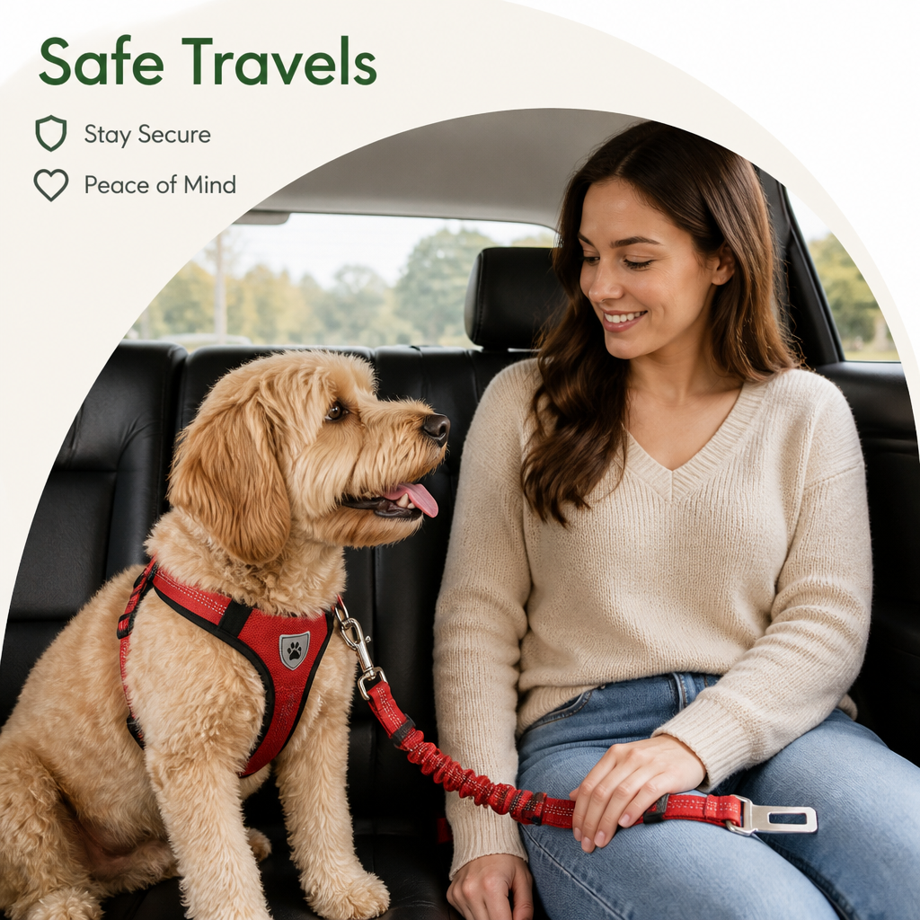 DogBedHouse Adjustable Reflective Quick-Release Car Seat Belt