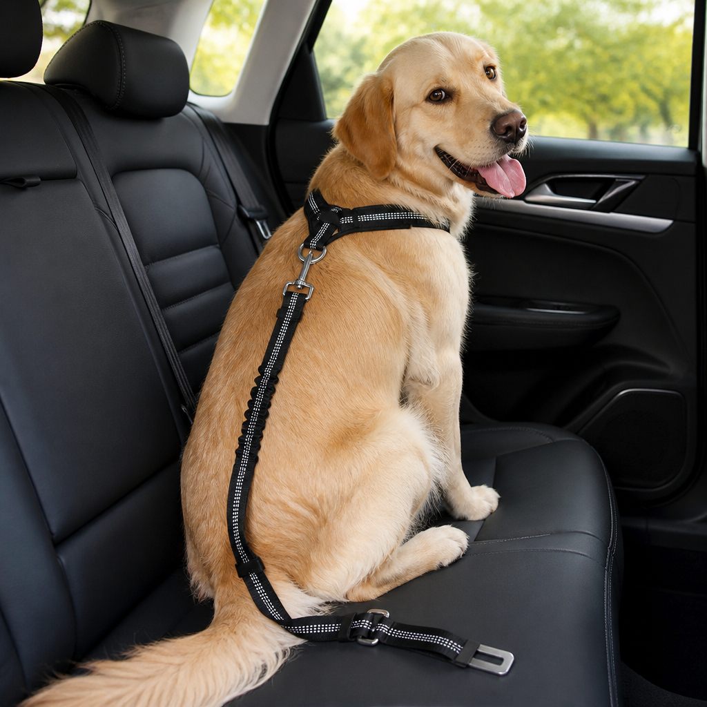 DogBedHouse Adjustable Reflective Quick-Release Car Seat Belt