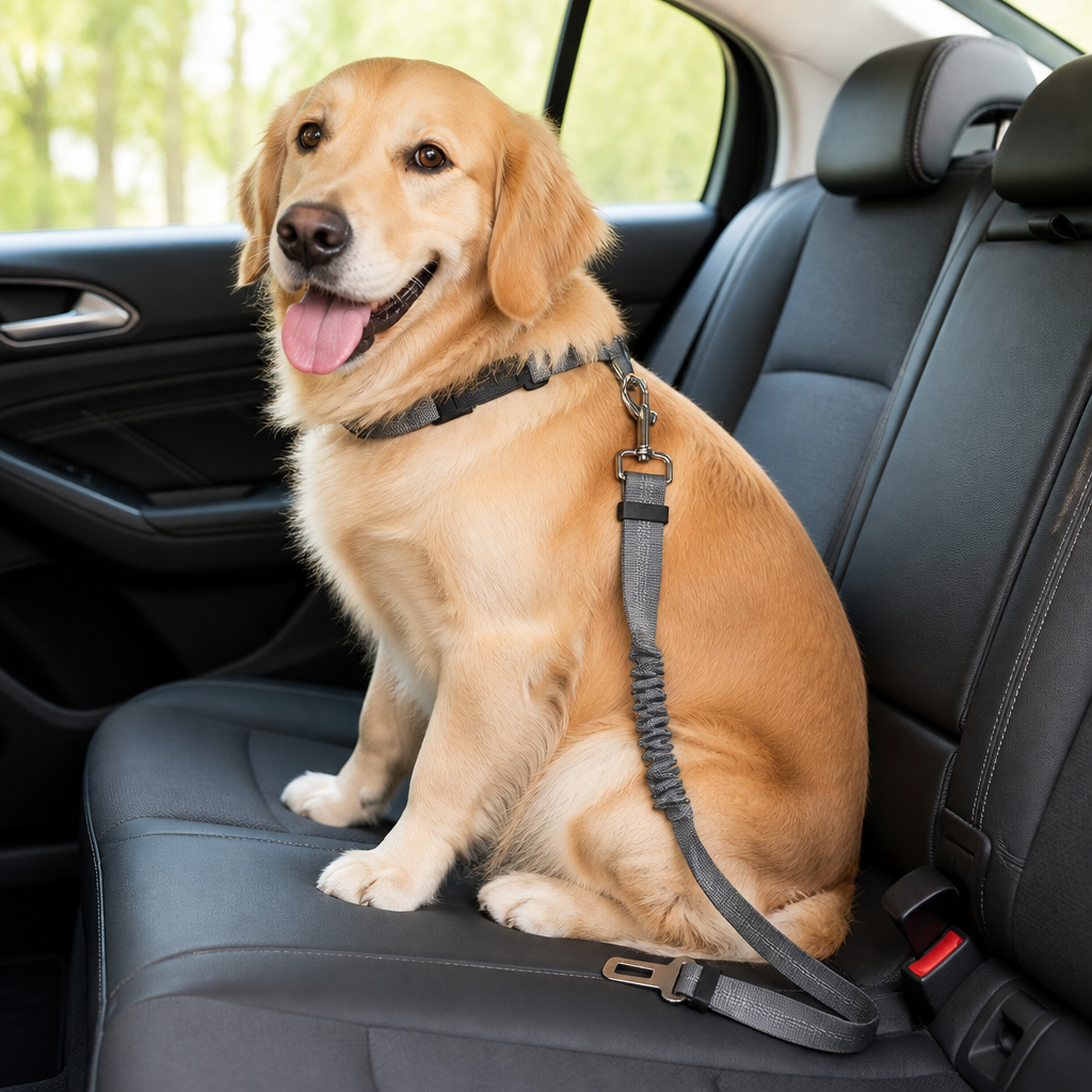 DogBedHouse Adjustable Reflective Quick-Release Car Seat Belt