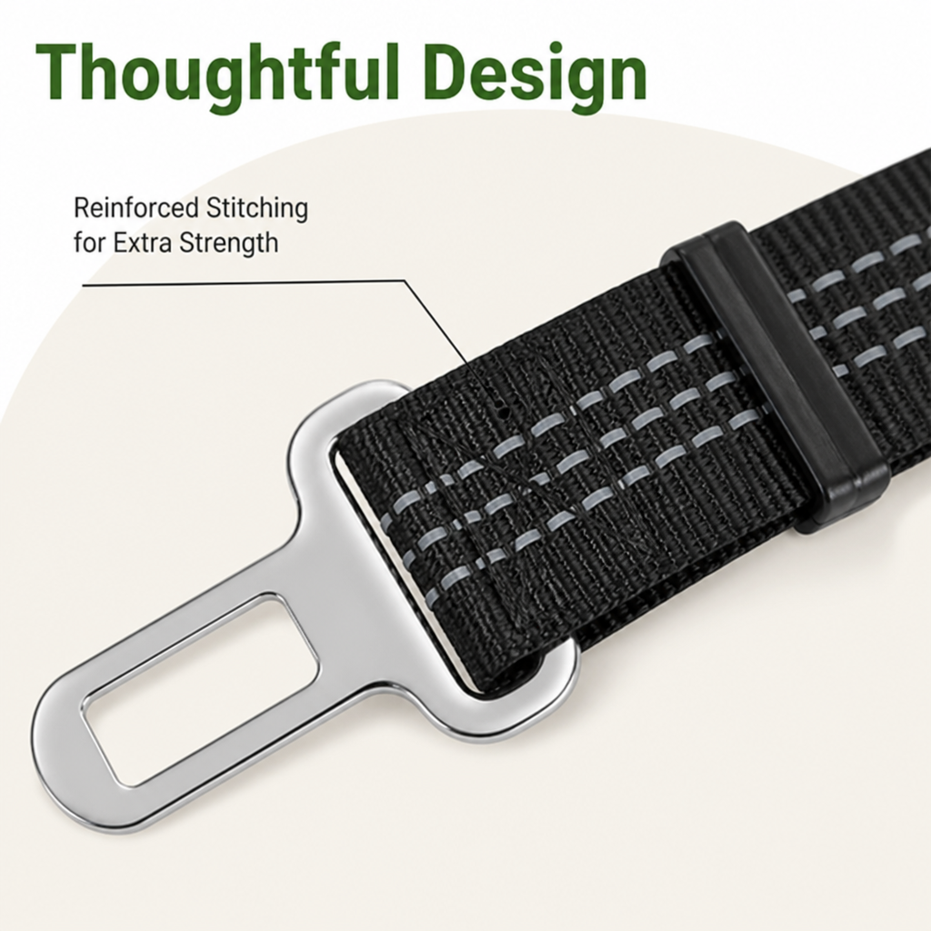 DogBedHouse Adjustable Shock-Absorbing & Reflective Dog Car Safety Belt