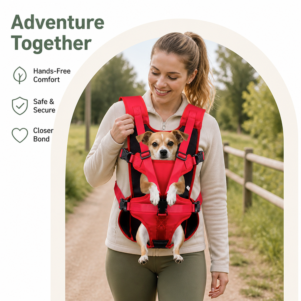 DogBedHouse Adjustable Straps & Breathable Mesh Front Carrier Backpack