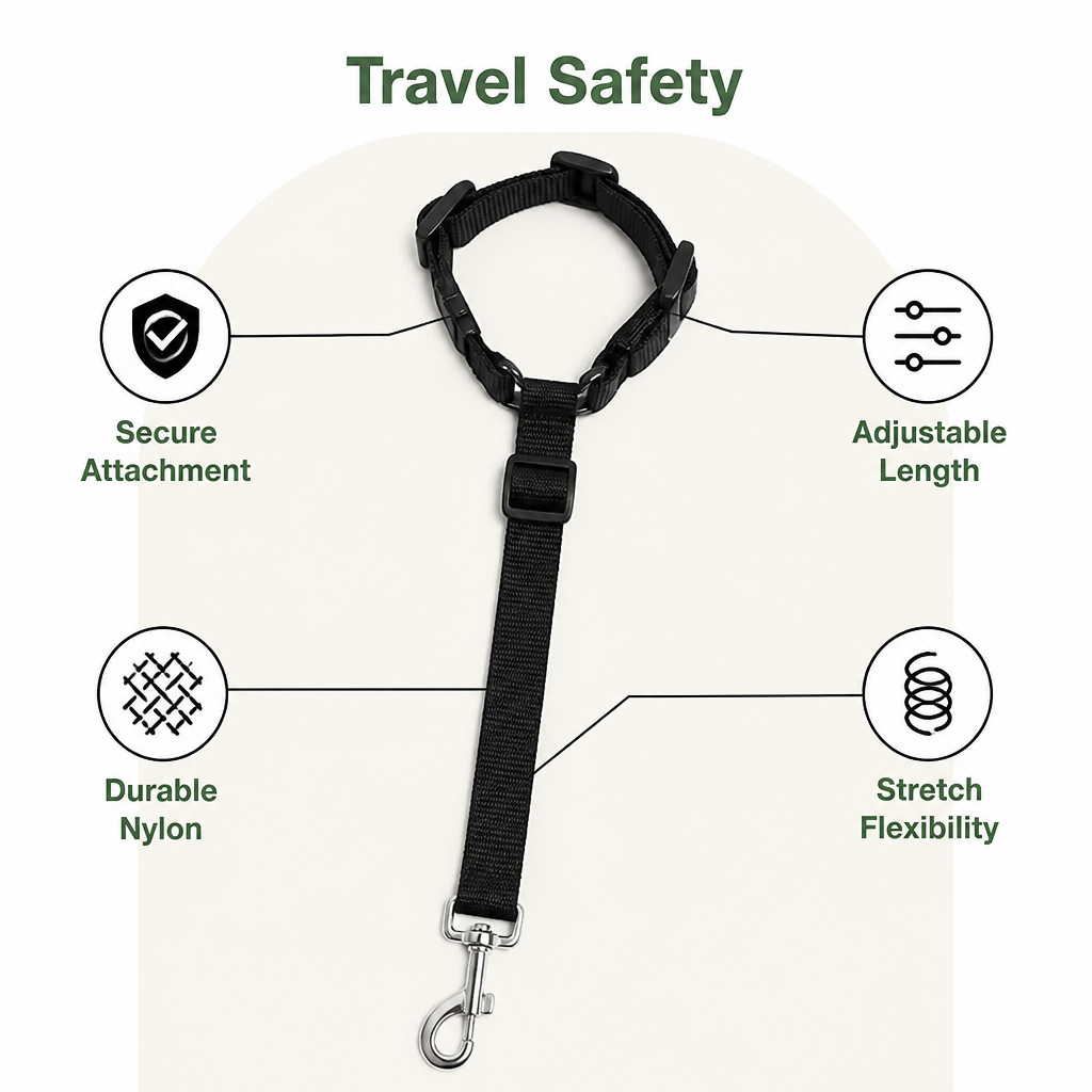 DogBedHouse Adjustable Stretch Nylon Car Seat Belt