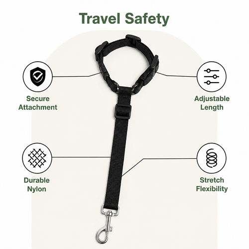 DogBedHouse Adjustable Stretch Nylon Car Seat Belt