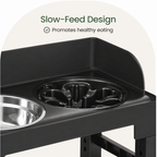 DogBedHouse Adjustable & Tilting Raised Dog Feeder (Stainless Steel Bowls)