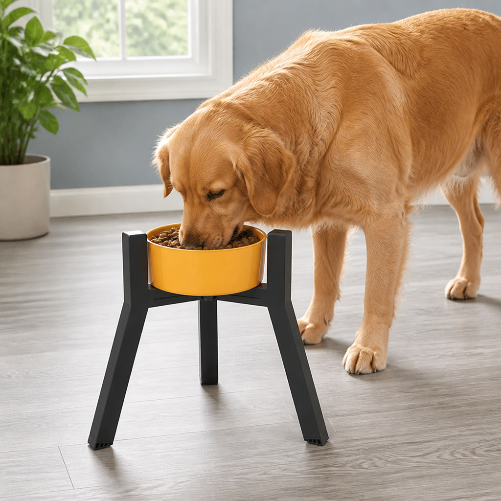 DogBedHouse Adjustable Width & Foldable Elevated Dog Bowl Stand