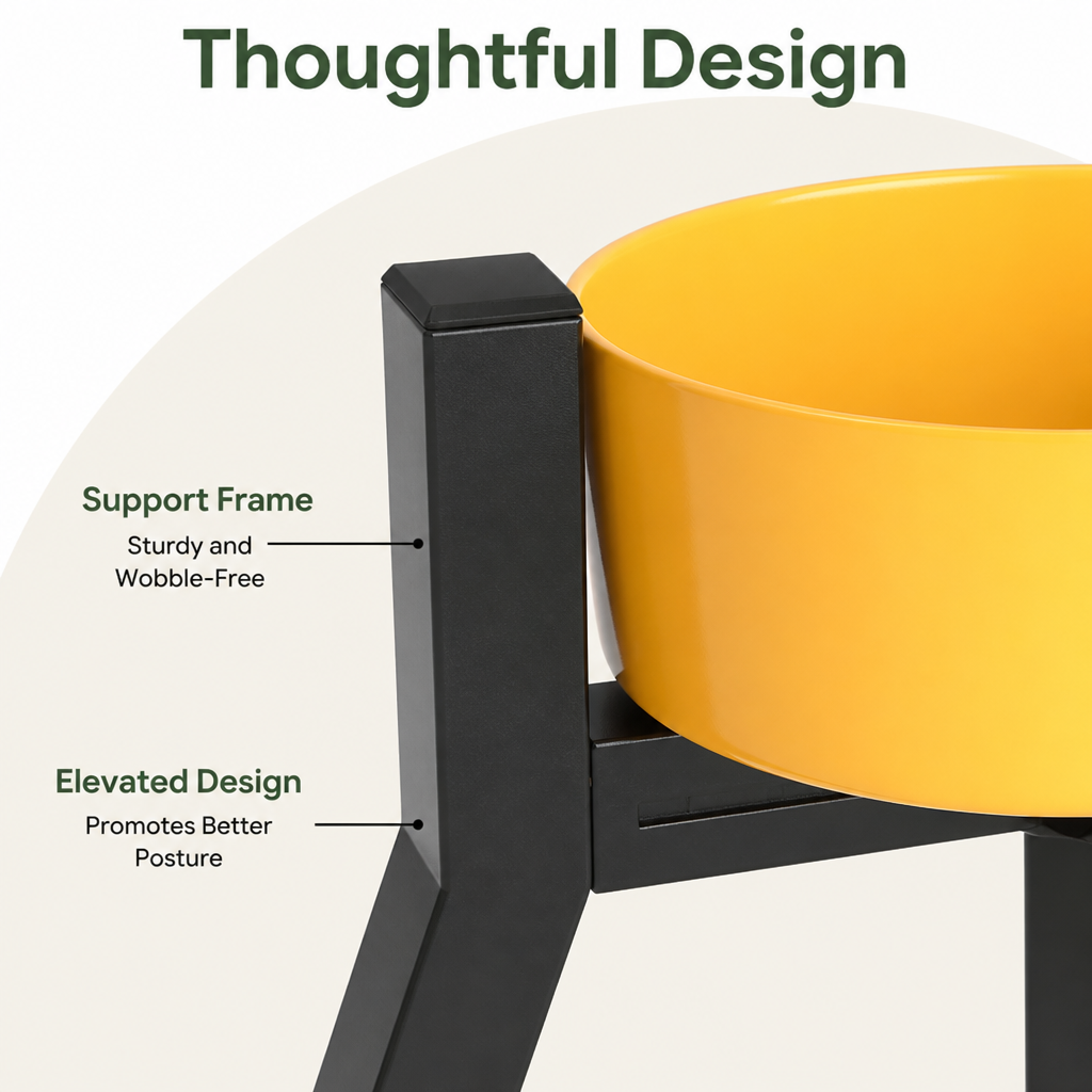 DogBedHouse Adjustable Width & Foldable Elevated Dog Bowl Stand