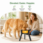 DogBedHouse Adjustable Width & Foldable Elevated Dog Bowl Stand