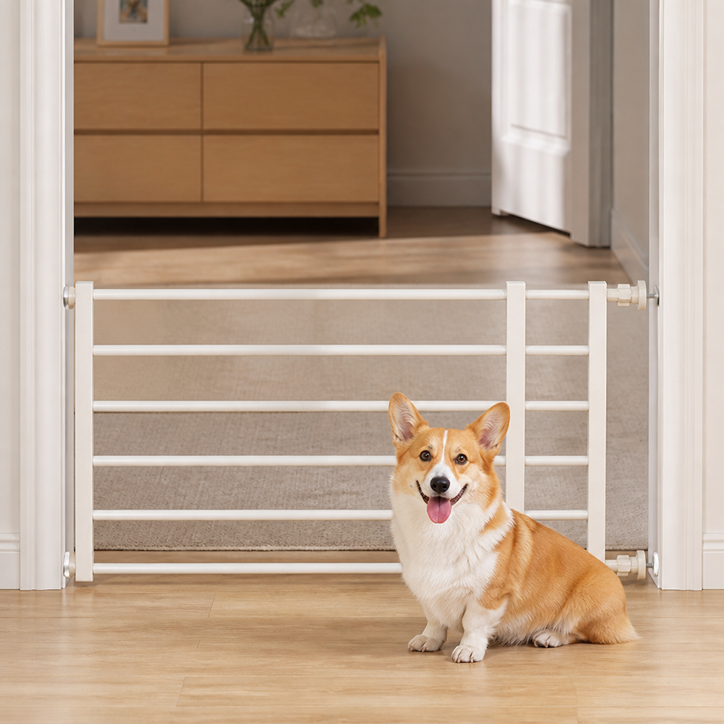 DogBedHouse Adjustable Width & Tool-Free Indoor Pet Gate