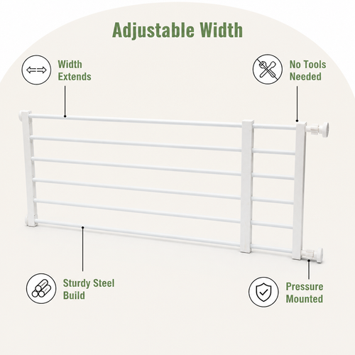 DogBedHouse Adjustable Width & Tool-Free Indoor Pet Gate