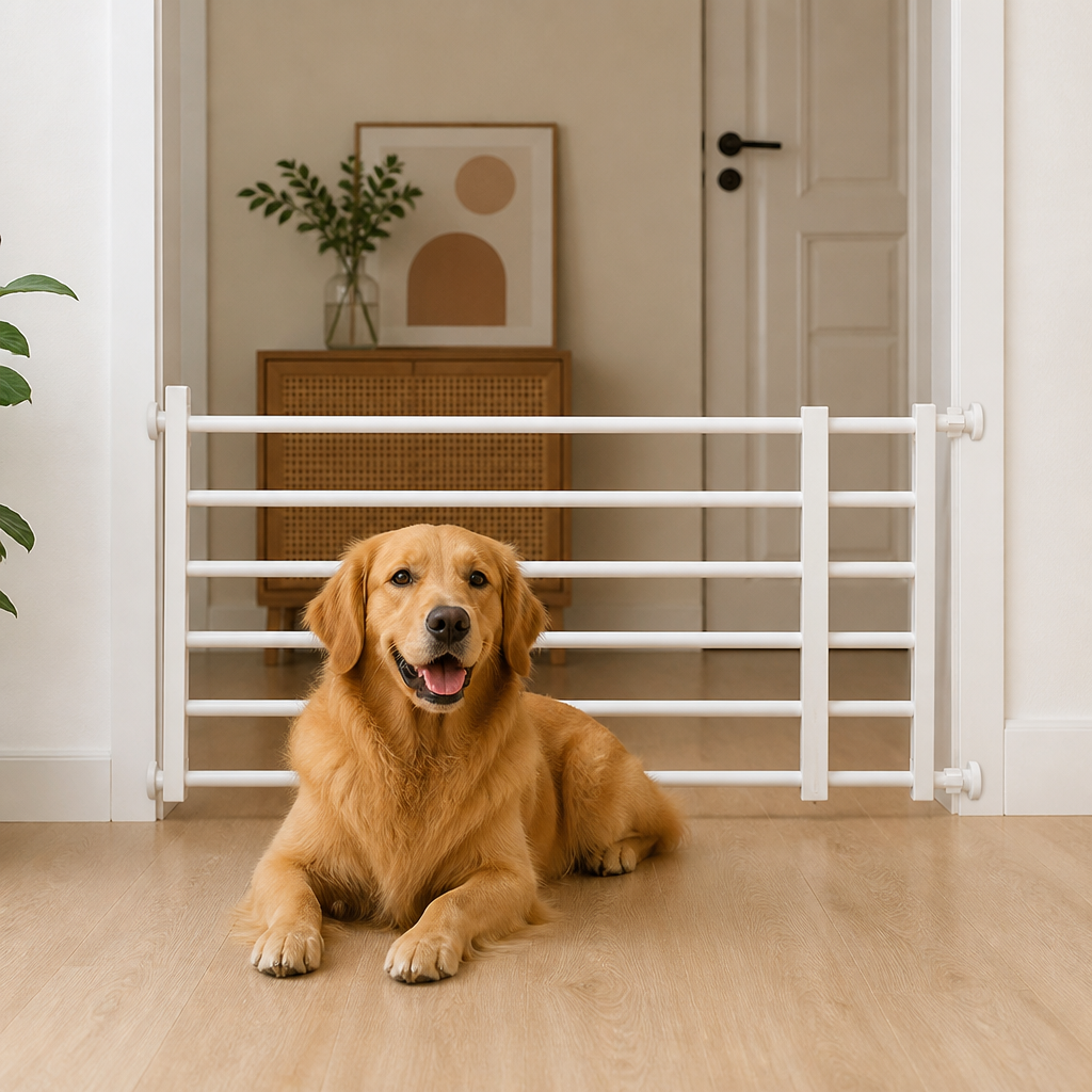 DogBedHouse Adjustable Width & Tool-Free Indoor Pet Gate