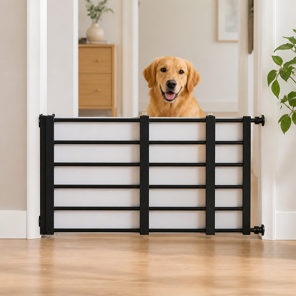 DogBedHouse Adjustable Width & Tool-Free Indoor Pet Gate