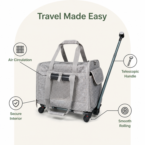 DogBedHouse Airline-Approved Rolling & Foldable Pet Carrier