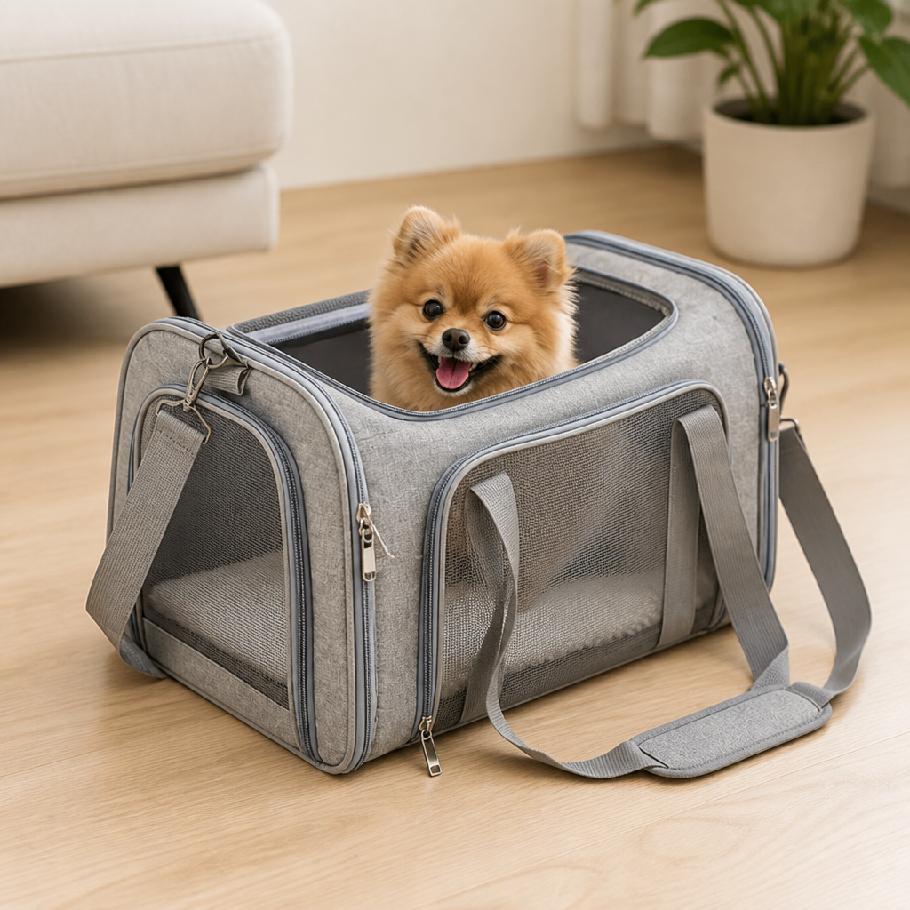 DogBedHouse Airline-Approved Waterproof & Breathable Mesh Pet Carrier (Removable Fleece Pad)