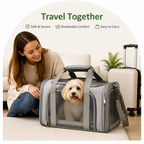 DogBedHouse Airline-Approved Waterproof & Breathable Mesh Pet Carrier (Removable Fleece Pad)