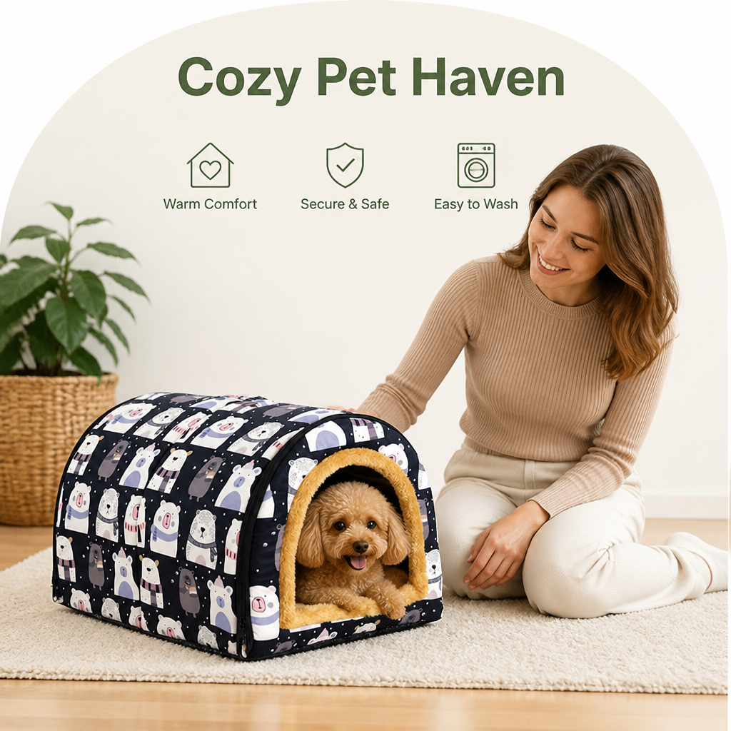DogBedHouse All-Season Dismantlable & Washable Pet House (Detachable Cushion)