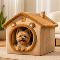 DogBedHouse All-Season Plush Enclosed Dog Bed (Removable Washable Cover)