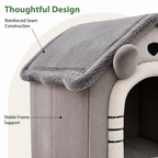 DogBedHouse All-Season Plush Teddy Dog House Bed (Removable Washable Cover)