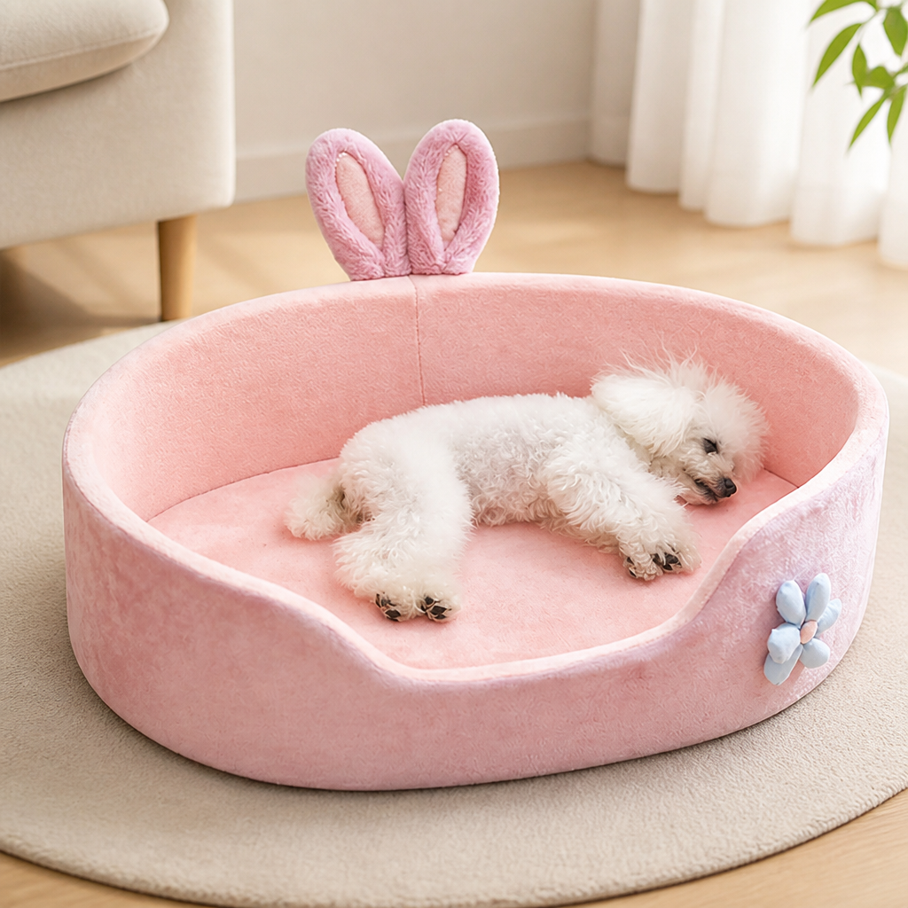 DogBedHouse All-Season Soft Plush Dog Bed (Removable Cover)