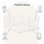 DogBedHouse Anti-Escape Mesh & Adjustable Steel Frame Puppy Fence