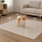 DogBedHouse Anti-Escape Mesh & Adjustable Steel Frame Puppy Fence