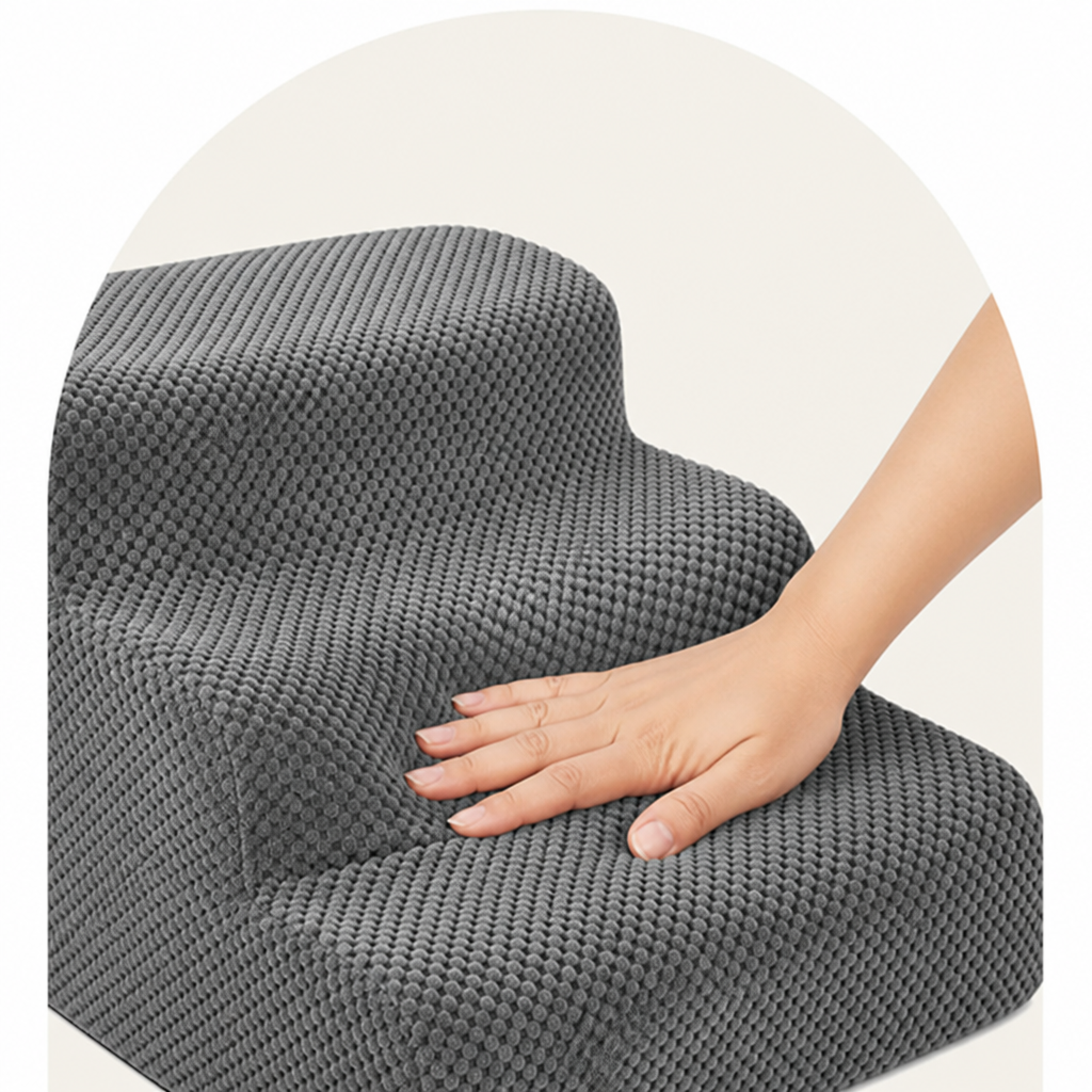 DogBedHouse Anti-Slip Corduroy & Washable Dog Stairs (Removable Cover)
