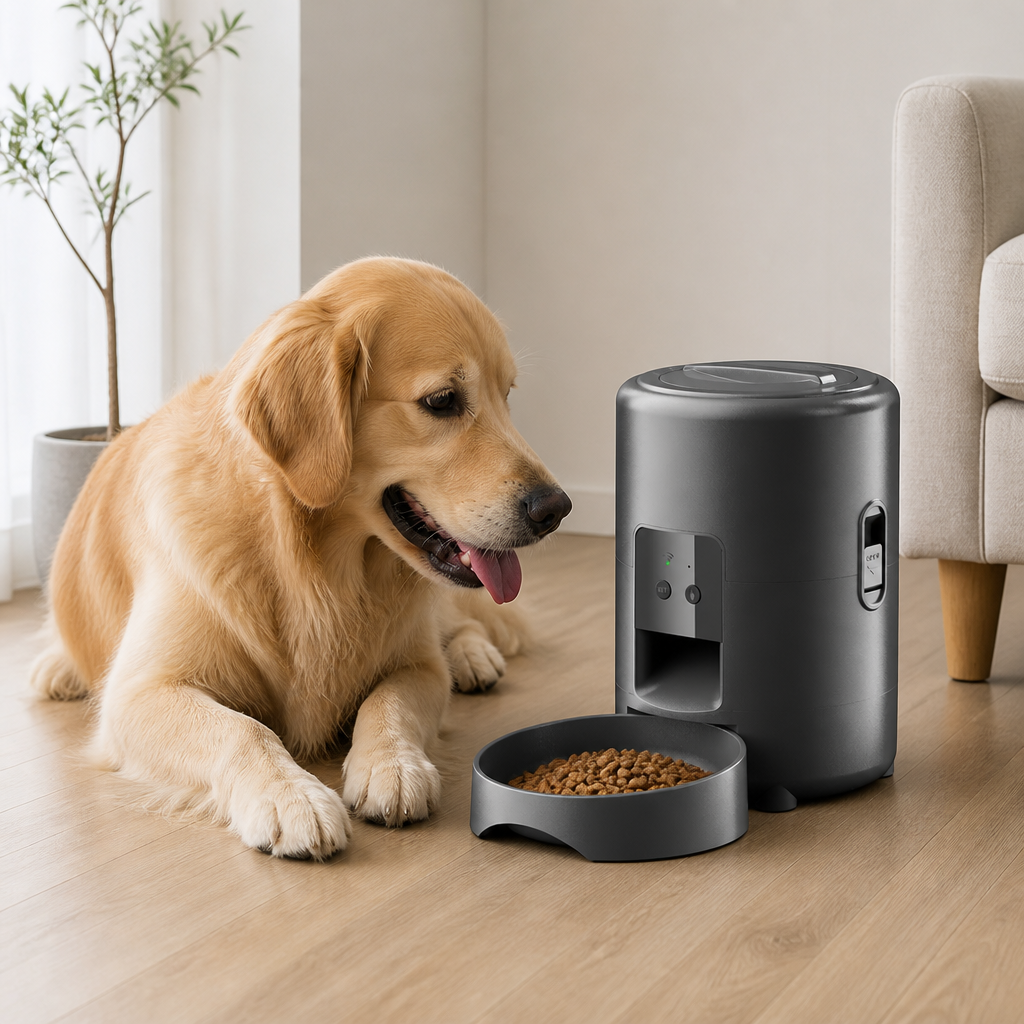 DogBedHouse App-Controlled & Portion-Controlled Pet Feeder (8.5-Cup Hopper)