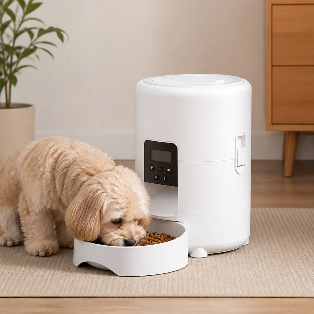 DogBedHouse App-Controlled & Portion-Controlled Pet Feeder (8.5-Cup Hopper)