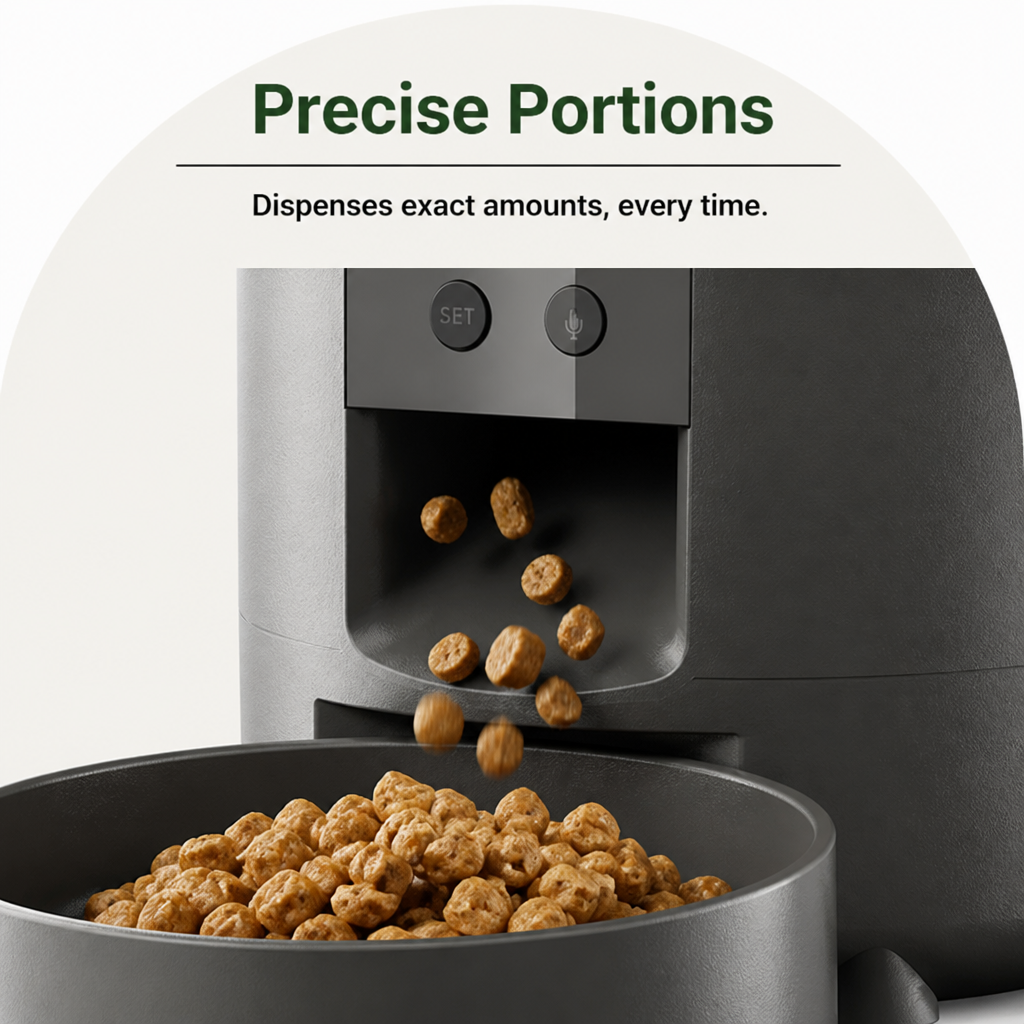 DogBedHouse App-Controlled & Portion-Controlled Pet Feeder (8.5-Cup Hopper)