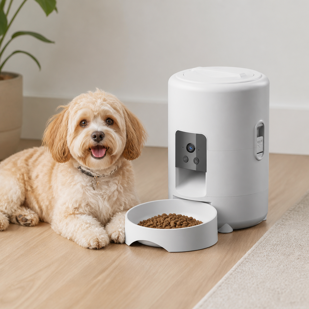 DogBedHouse App-Controlled & Portion-Controlled Pet Feeder (8.5-Cup Hopper)