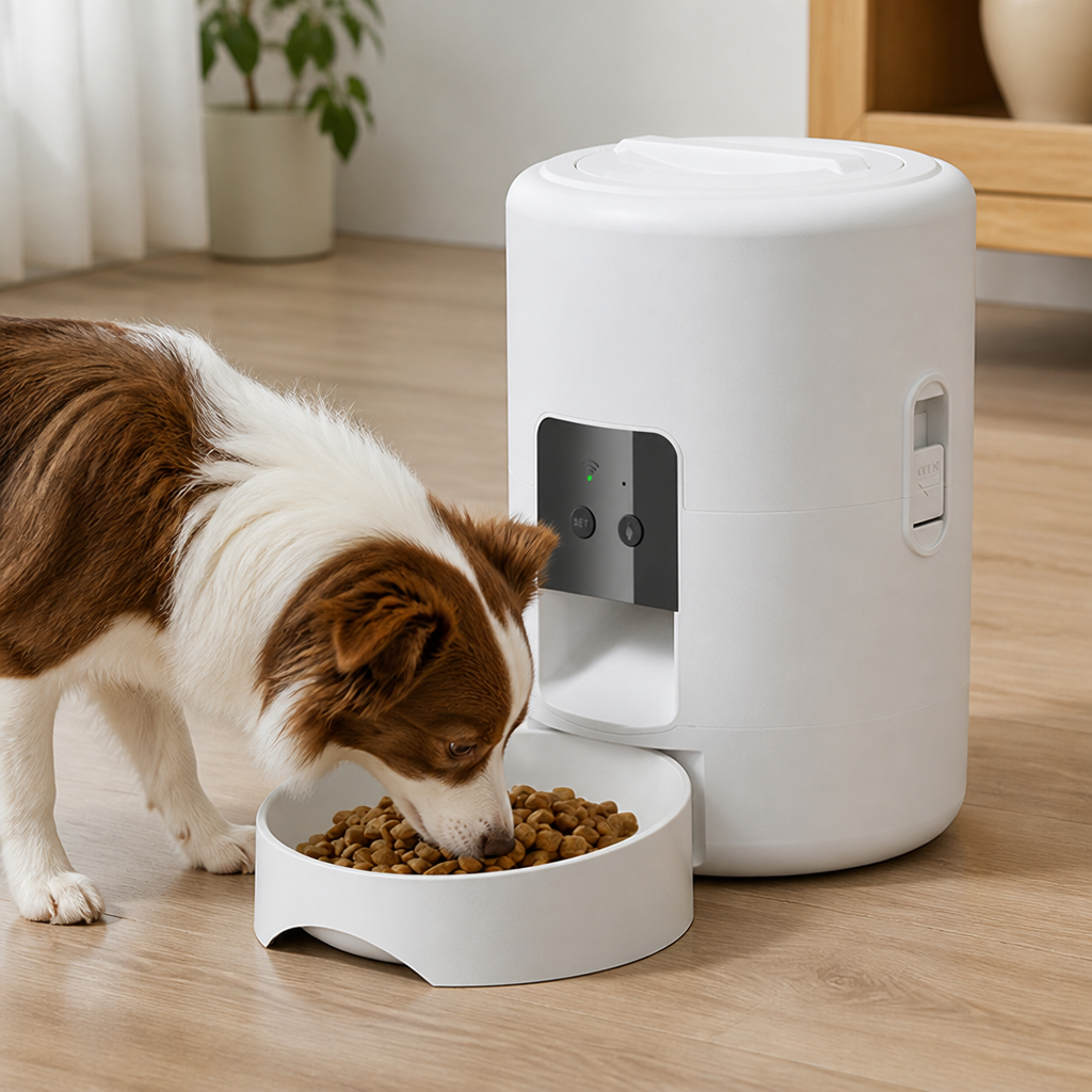 DogBedHouse App-Controlled & Portion-Controlled Pet Feeder (8.5-Cup Hopper)