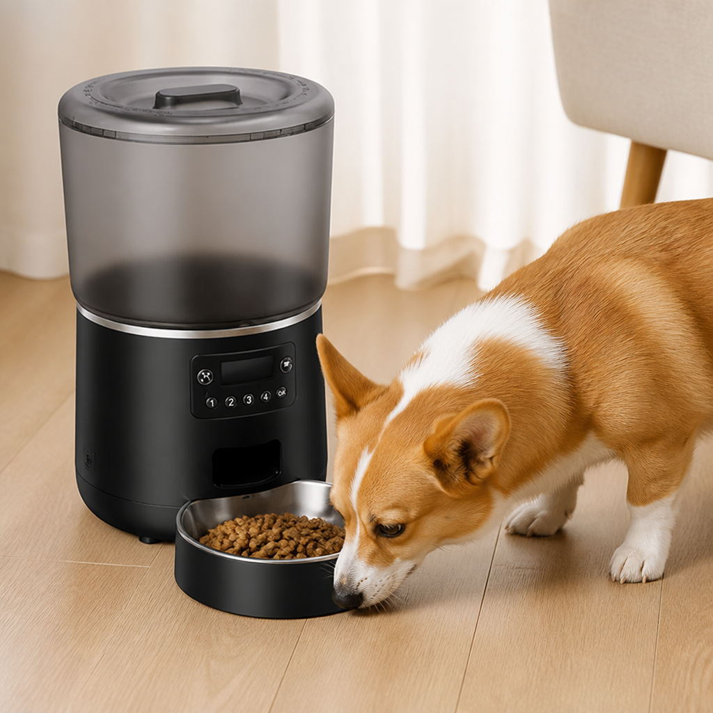 DogBedHouse App-Controlled & Scheduled Automatic Pet Feeder (Detachable Stainless Bowl)