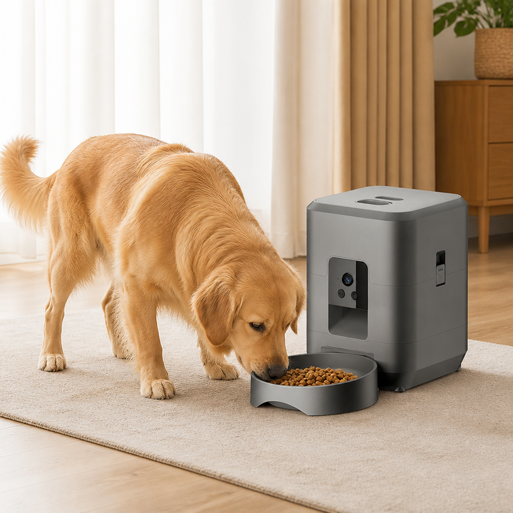 DogBedHouse App-Controlled Wi‑Fi Camera Automatic Pet Feeder (2L Capacity)