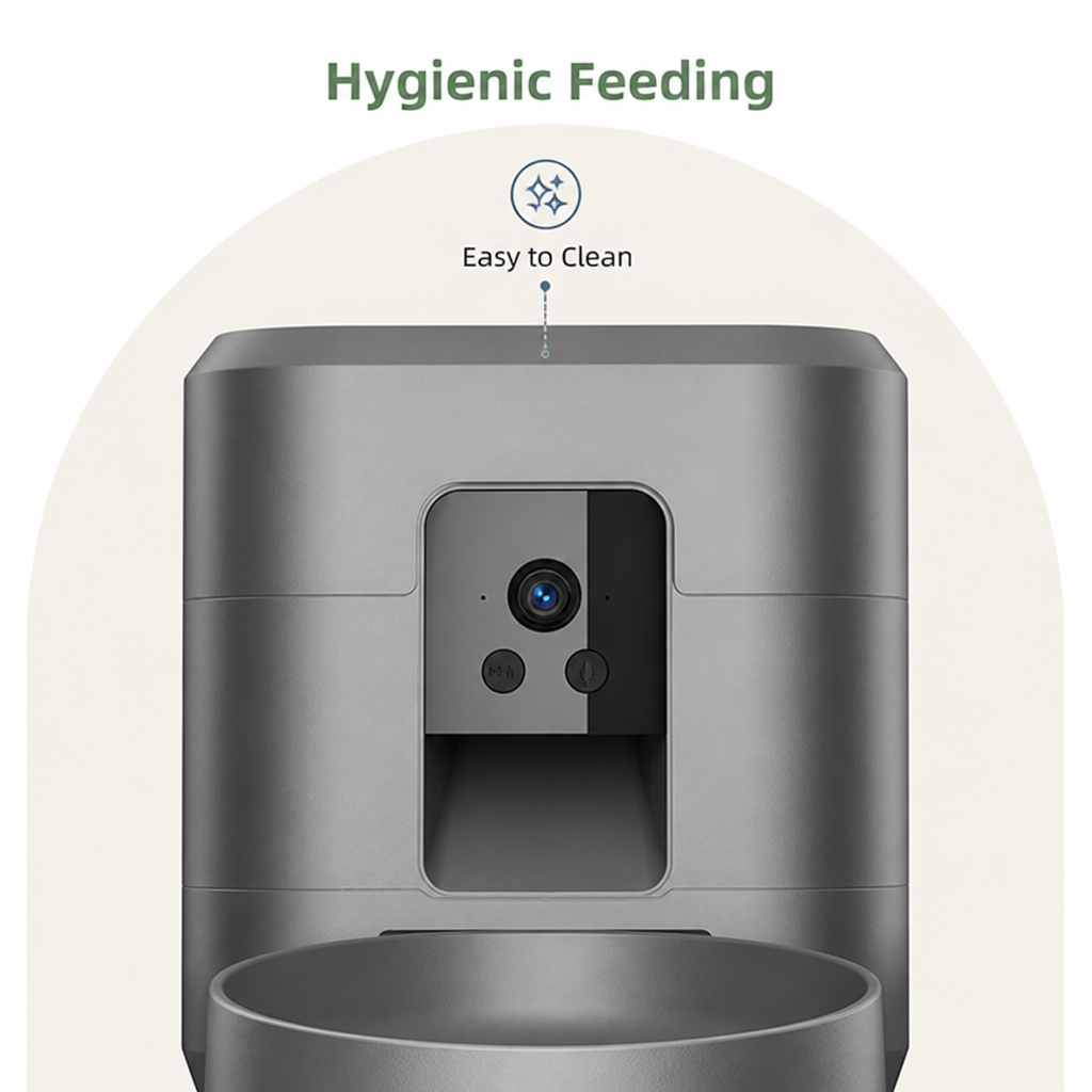 DogBedHouse App-Controlled Wi‑Fi Camera Automatic Pet Feeder (2L Capacity)