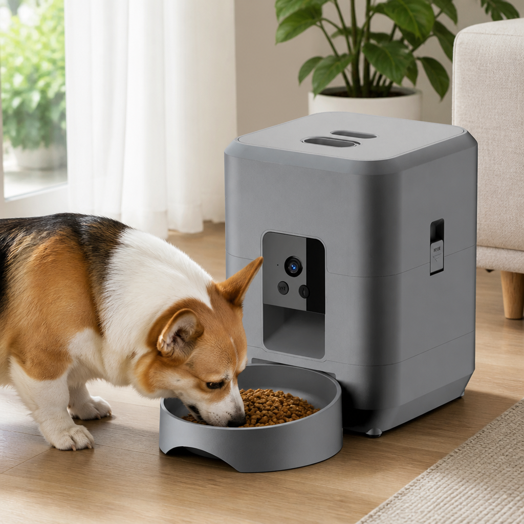 DogBedHouse App-Controlled Wi‑Fi Camera Automatic Pet Feeder (2L Capacity)