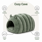 DogBedHouse Arctic Cashmere Half-Enclosed Cat Bed (Removable Cushion)
