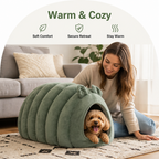 DogBedHouse Arctic Cashmere Half-Enclosed Cat Bed (Removable Cushion)