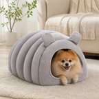 DogBedHouse Arctic Cashmere Half-Enclosed Cat Bed (Removable Cushion)