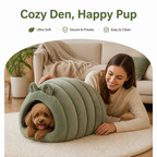 DogBedHouse Arctic Cashmere Half-Enclosed Cat Bed (Removable Washable Cushion)