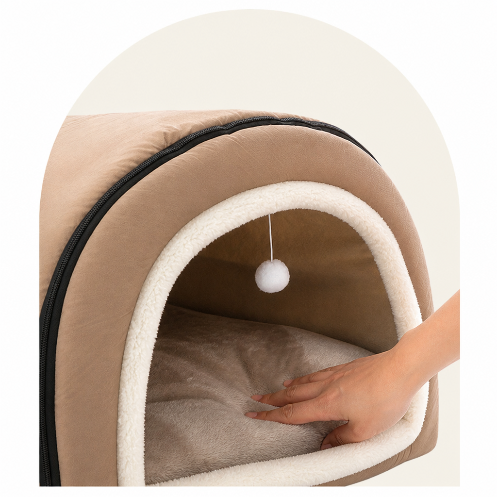 DogBedHouse Arctic Velvet Winter Warm Dog House (Removable Cover)