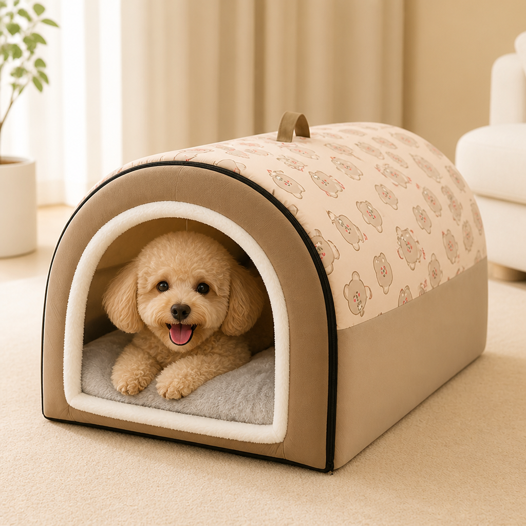 DogBedHouse Arctic Velvet Winter Warm Dog House (Removable Cover)
