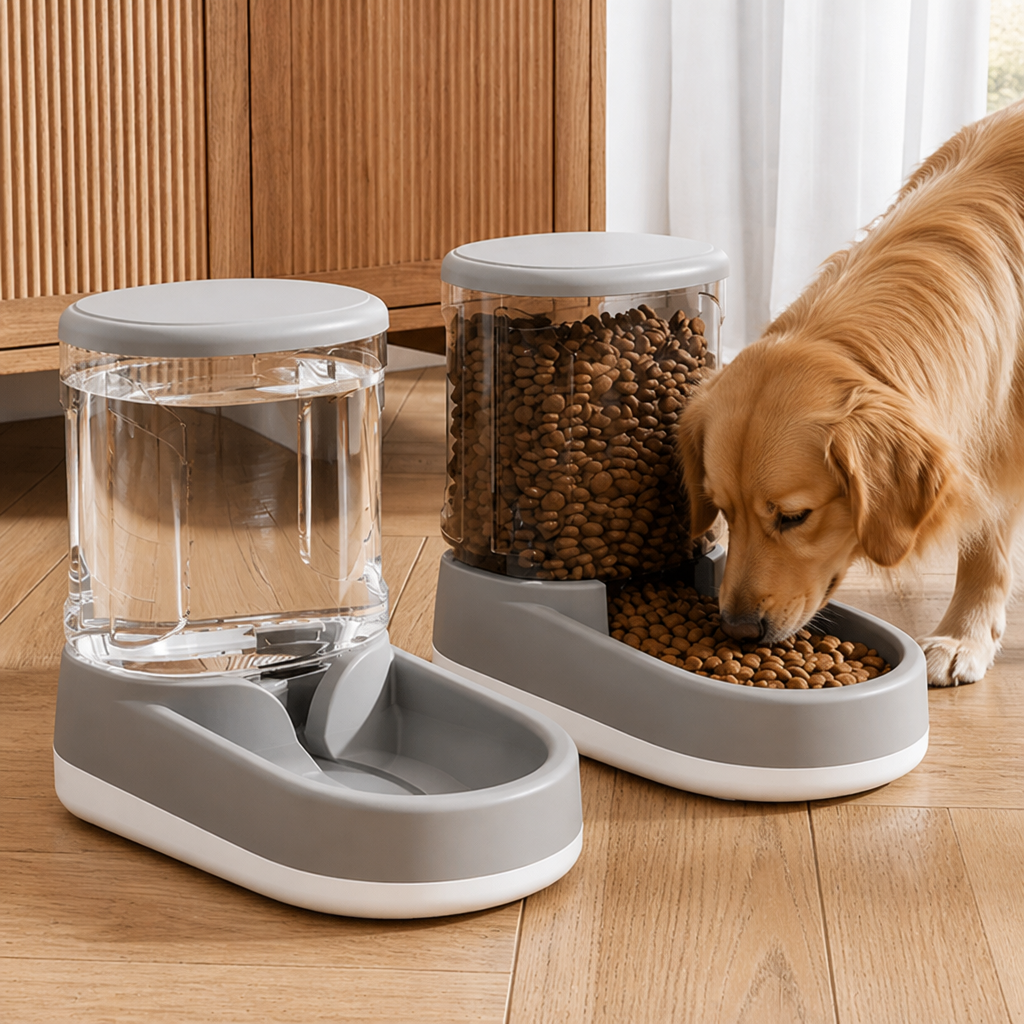 DogBedHouse Automatic Continuous Flow Water Fountain & Feeder