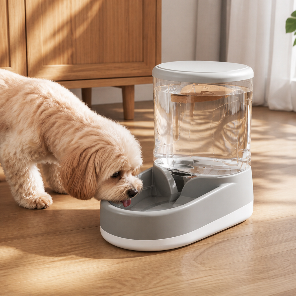 DogBedHouse Automatic Continuous Flow Water Fountain & Feeder