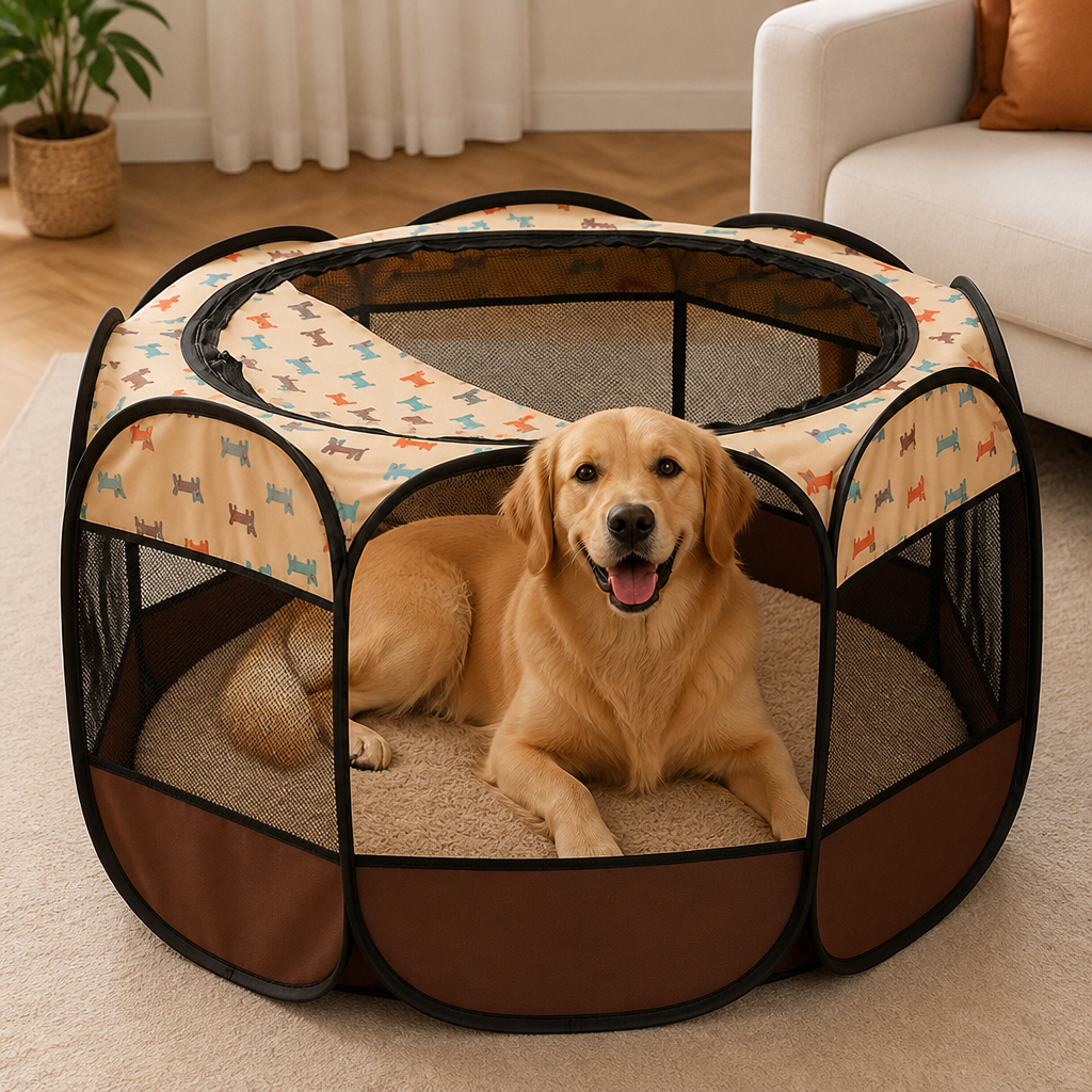 DogBedHouse Bite-Resistant Oxford & Mosquito-Proof Playpen Tent (Foldable)