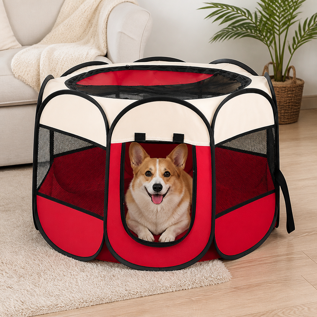 DogBedHouse Bite-Resistant Oxford & Mosquito-Proof Playpen Tent (Foldable)