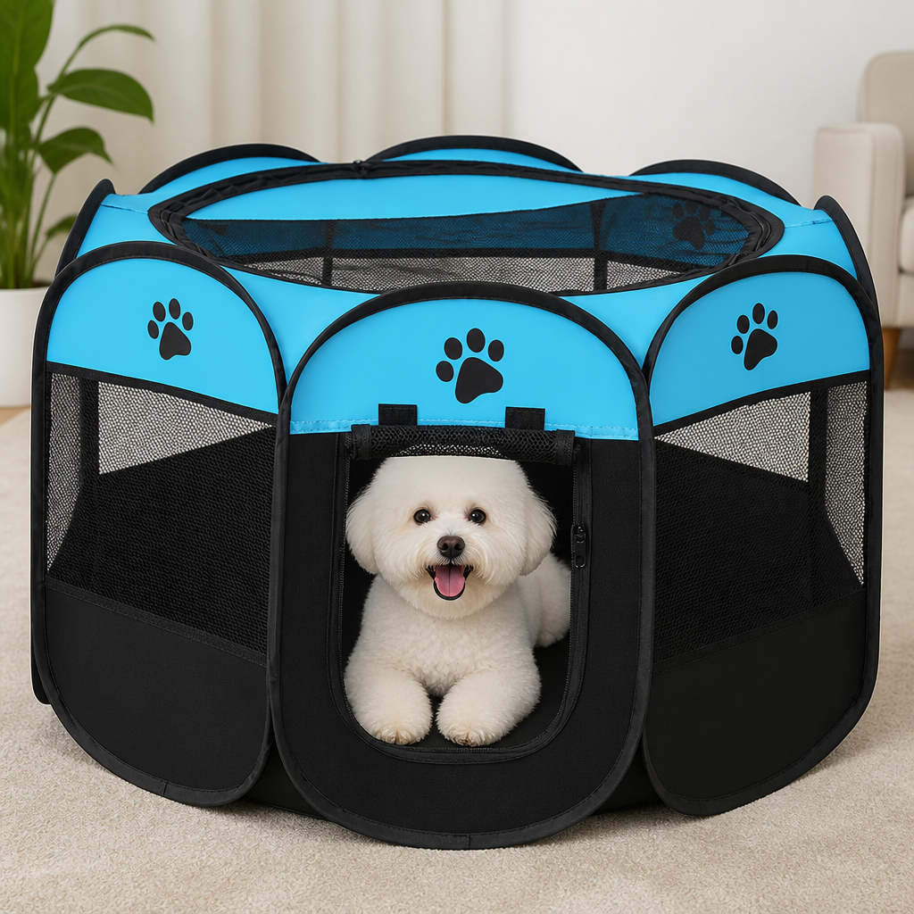DogBedHouse Bite-Resistant Oxford & Mosquito-Proof Playpen Tent (Foldable)