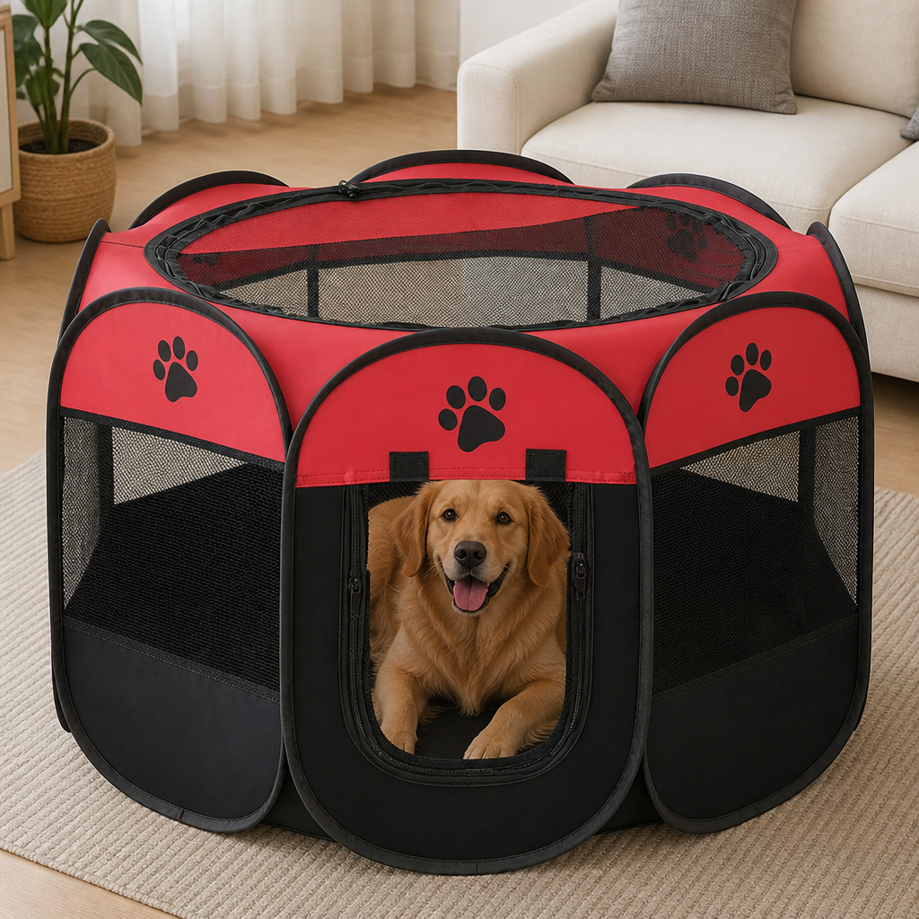 DogBedHouse Bite-Resistant Oxford & Mosquito-Proof Playpen Tent (Foldable)