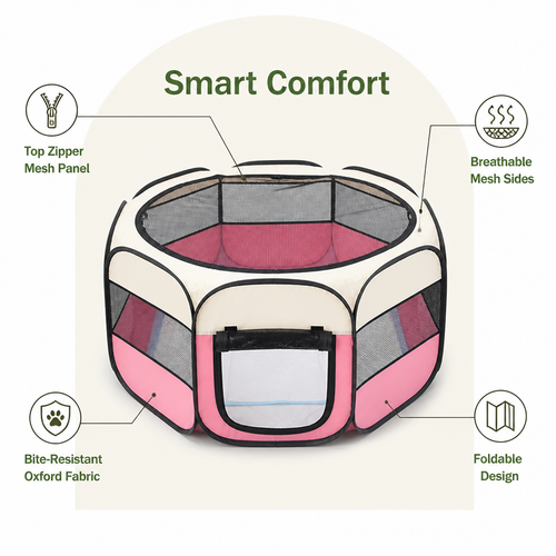 DogBedHouse Bite-Resistant Oxford & Mosquito-Proof Playpen Tent (Foldable)