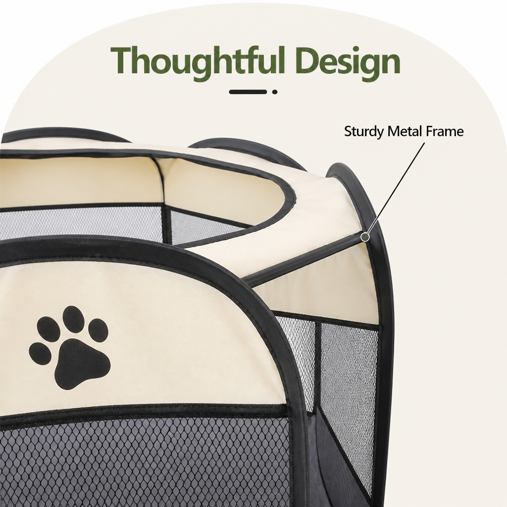 DogBedHouse Bite-Resistant Oxford & Mosquito-Proof Playpen Tent (Foldable)