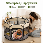 DogBedHouse Bite-Resistant Oxford & Mosquito-Proof Playpen Tent (Foldable)