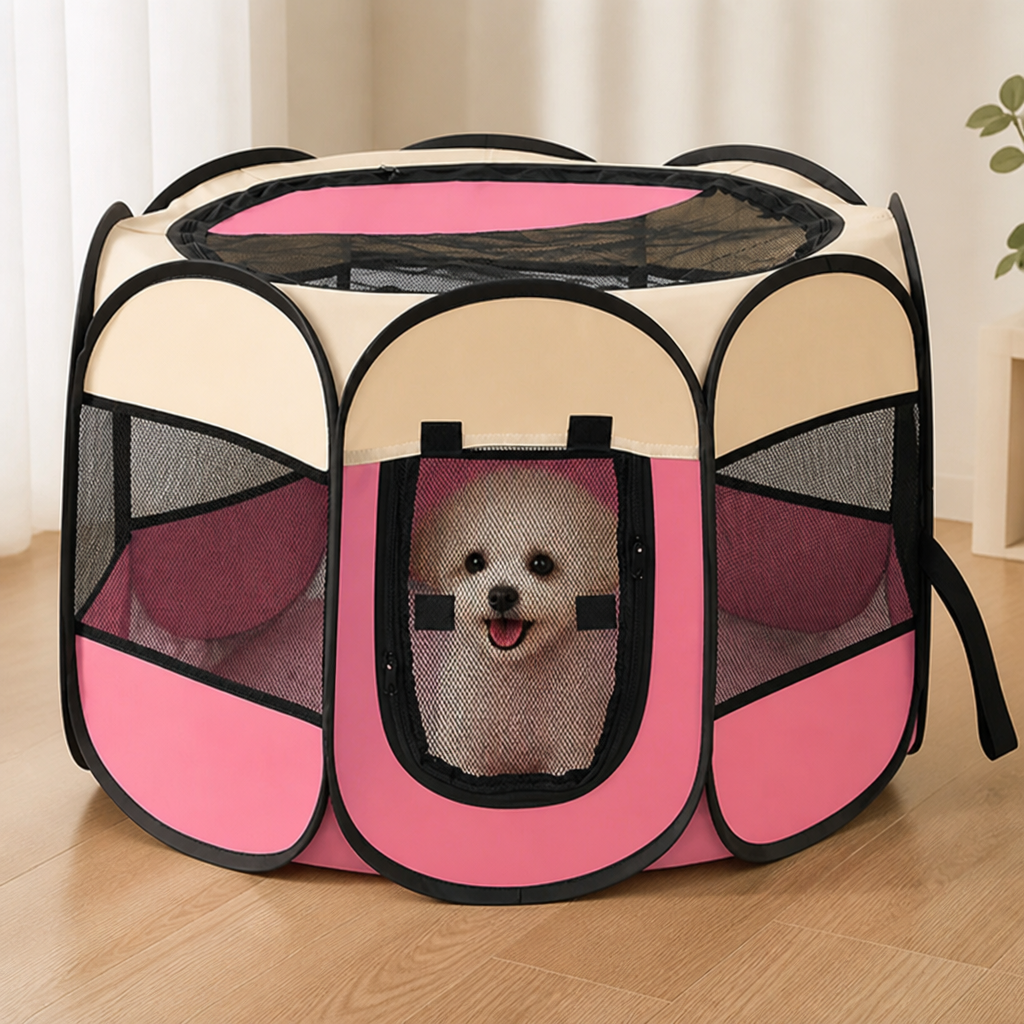 DogBedHouse Bite-Resistant Oxford & Mosquito-Proof Playpen Tent (Foldable)